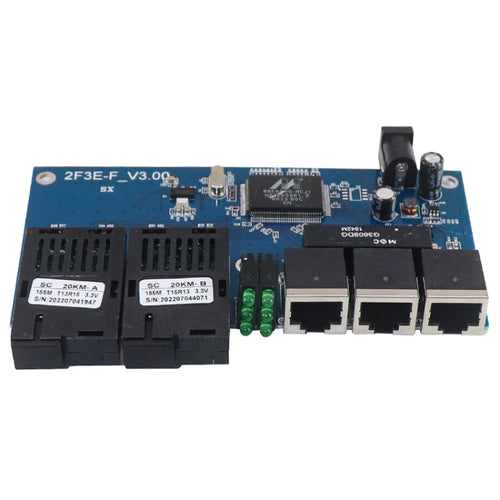 2 Fiber Port+3 Ethernet Port  AB-PCBA 100Mbps Fiber Transceiver - HoMEdemic™ 