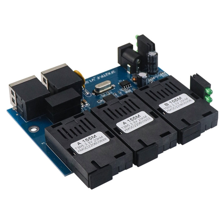3 Fiber Port+2 Ethernet Port  AAB-PCBA 100Mbps Fiber Transceiver - HoMEdemic™ 