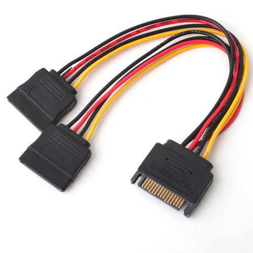 0.2m 15P to Dual 15P One to Two SATA Hard Drive Power Conversion Cable - HoMEdemic™ 