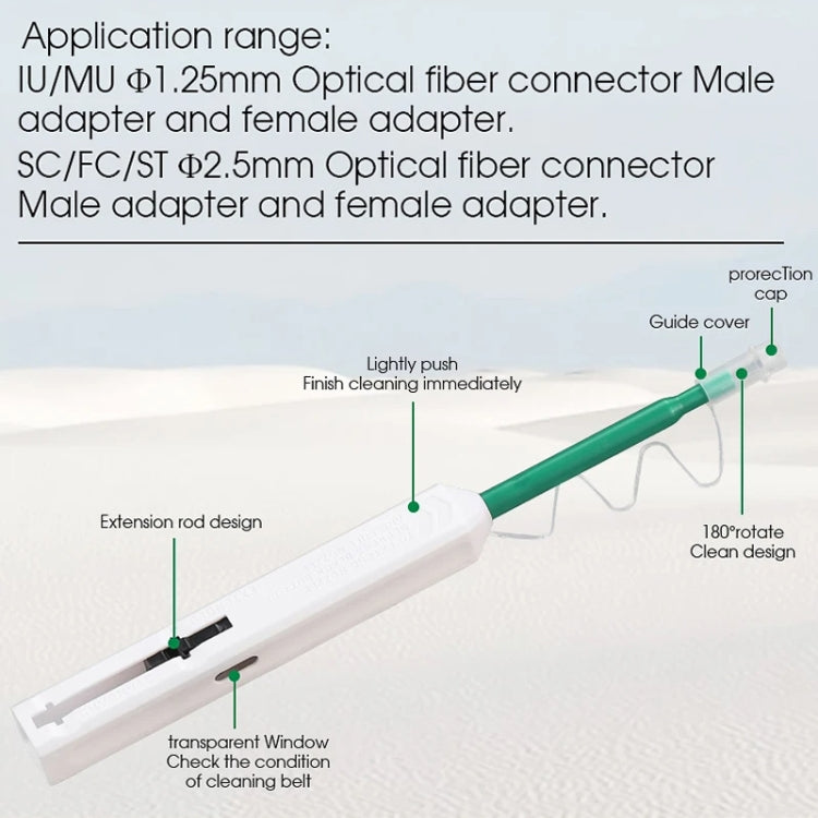 2pcs /Set Fiber Optic Cleaning Pen Endface Cleaner Fiber Optic Cleaning Tool for 1.25mm LC/Mu and 2.5mm SC/ST/FC(SC+LC) - HoMEdemic™ 