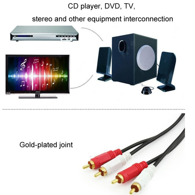 5m Double Lotus Audio Cable RCA Two-To-Two Power Amplifier Audio Cable - HoMEdemic™ 
