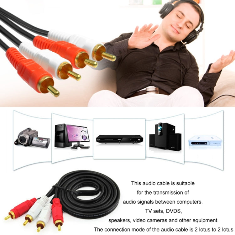 3m Double Lotus Audio Cable RCA Two-To-Two Power Amplifier Audio Cable - HoMEdemic™ 