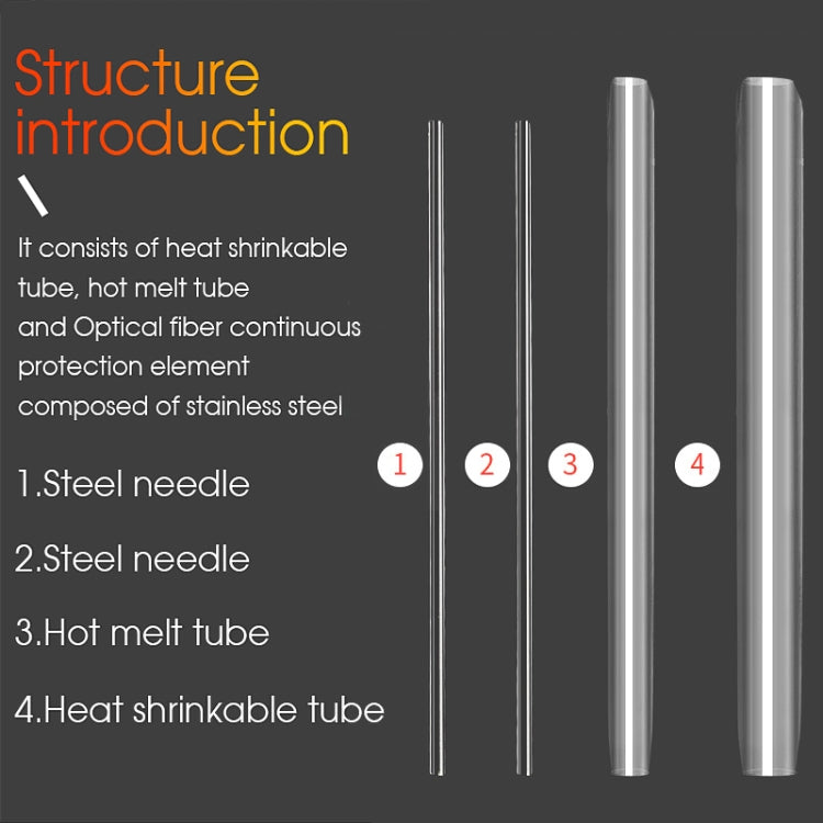 50pcs/pack  60mm Double -Pin Leather Thread Optical Fiber Heat Shrinkable Tube Optical Hot Melt Tube - HoMEdemic™ 