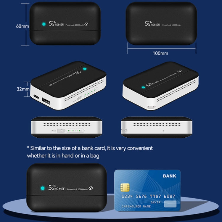 PW100 4G LTE Mobile Router USB Hotspot Portable Power Bank Pocket Wireless WIFI(Black) - HoMEdemic™ 
