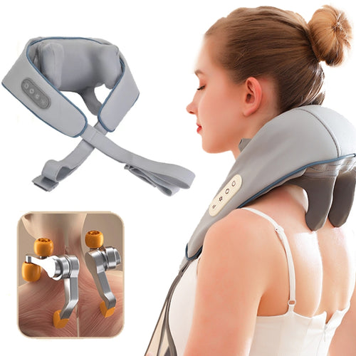 Electric Neck And Shoulder Massager Shiatsu Back Neck Massager With Heat(Gray) - HoMEdemic™ 