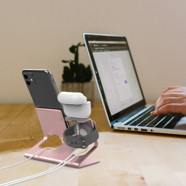 For IPhone / AirPods / Apple Watch Series AhaStyle 3 In 1 Aluminum Alloy Stand(Silver) - HoMEdemic™ 