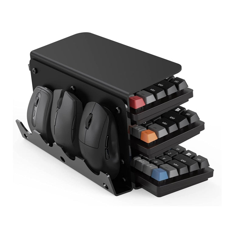 Transparent 3-Layer Acrylic Keyboard Stand Increased Tilt Computer Keyboard Tray(Black) - HoMEdemic™ 