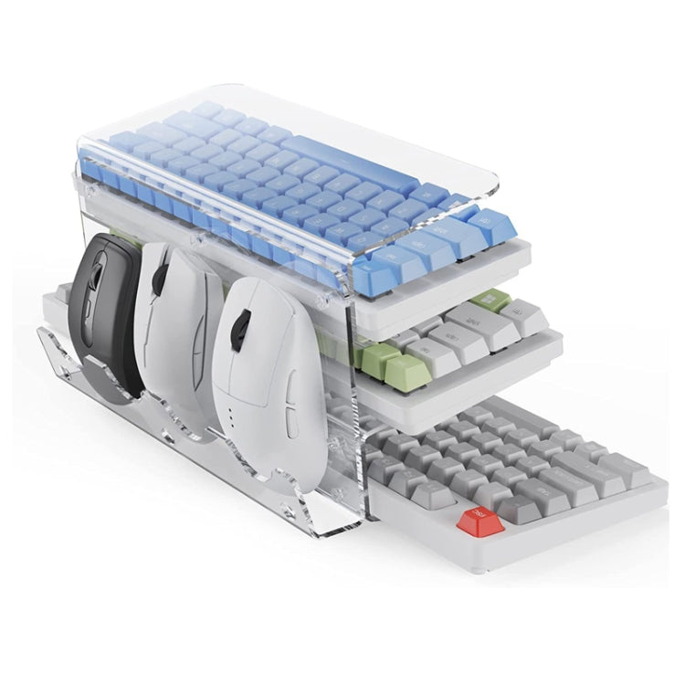 Transparent 3-Layer Acrylic Keyboard Stand Increased Tilt Computer Keyboard Tray(Transparent) - HoMEdemic™ 