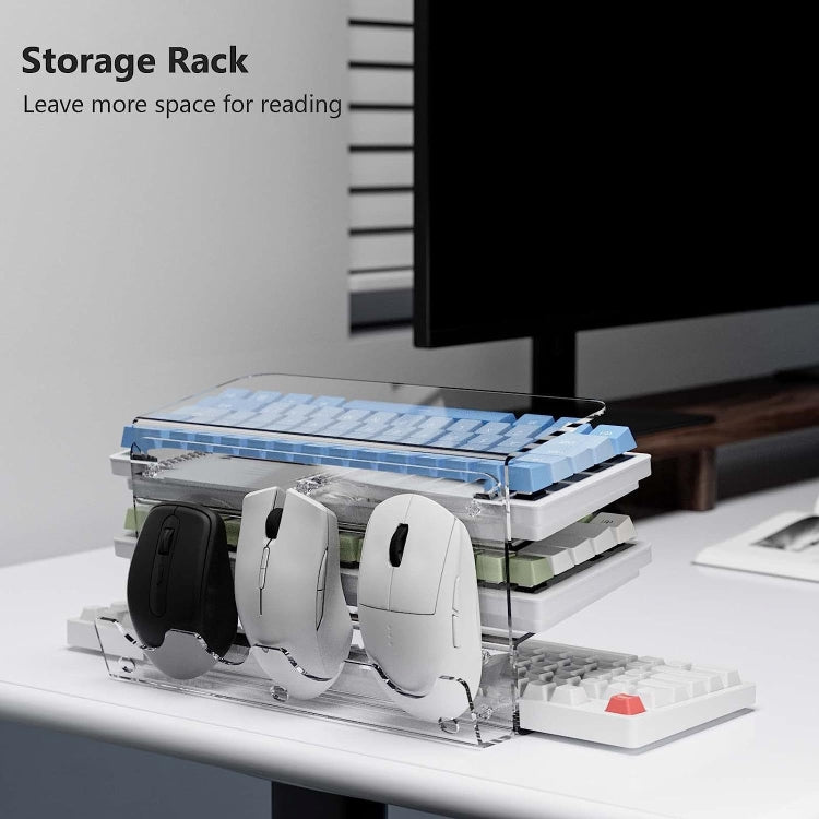 Transparent 3-Layer Acrylic Keyboard Stand Increased Tilt Computer Keyboard Tray(Transparent) - HoMEdemic™ 