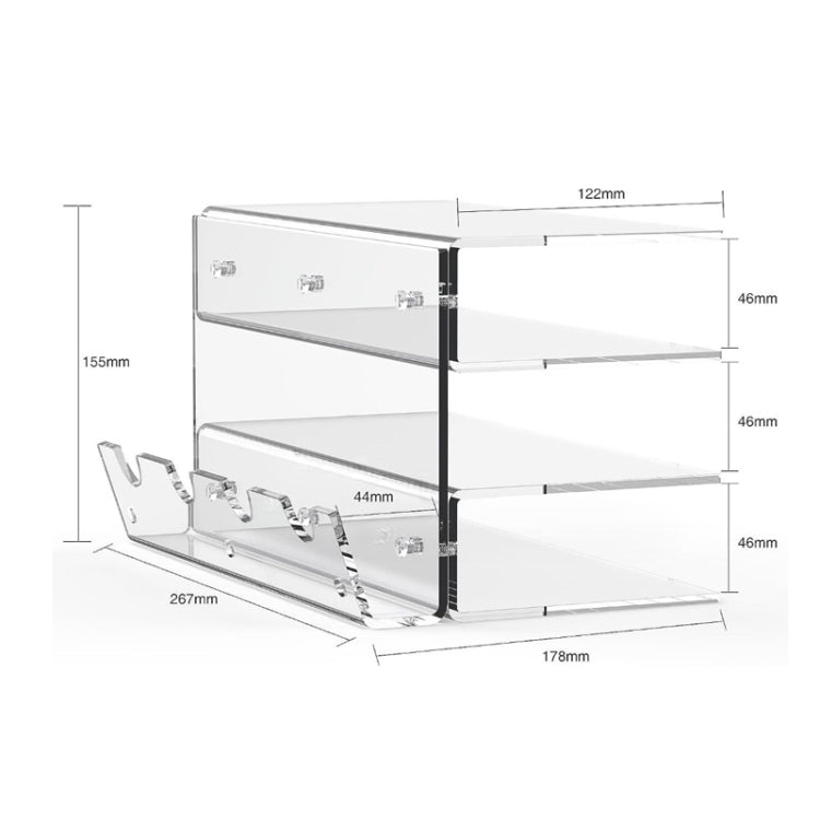 Transparent 3-Layer Acrylic Keyboard Stand Increased Tilt Computer Keyboard Tray(Transparent) - HoMEdemic™ 