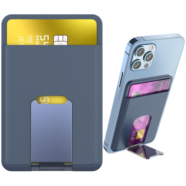For IPhone 15 AhaStyle PT133-H Phone Magnetic Card Holder Stand Organizer Card Case(Dark Blue) - HoMEdemic™ 
