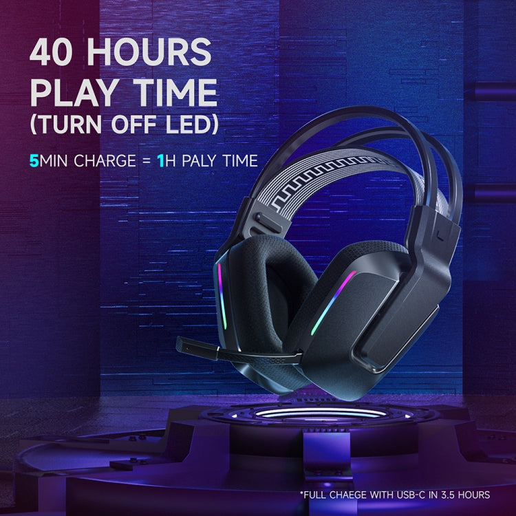 EasySMX C09W Wireless Bluetooth Headphones RGB Gaming Headset(Black) - HoMEdemic™ 