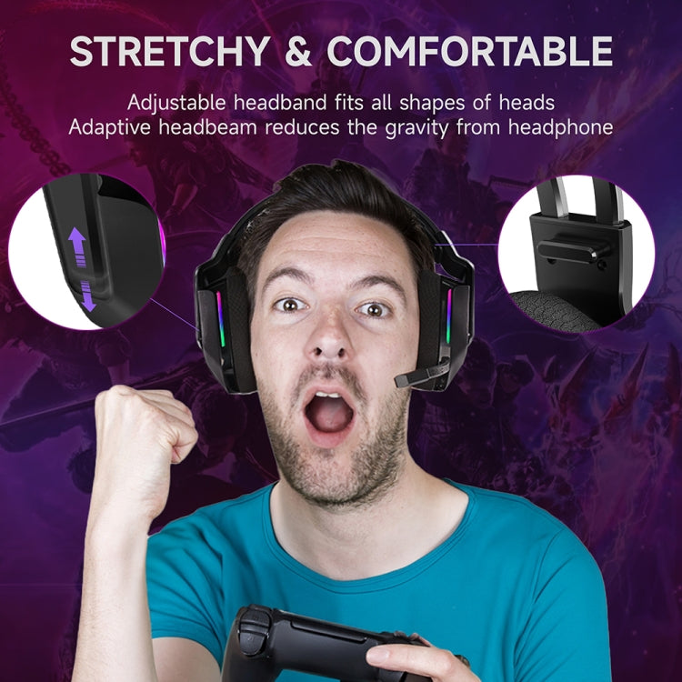 EasySMX C09W Wireless Bluetooth Headphones RGB Gaming Headset(Black) - HoMEdemic™ 