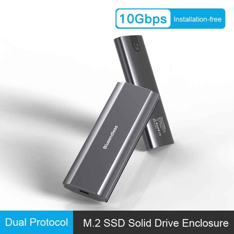 Blueendless 2809 General Dual Protocol Wiring C-A M.2 Mobile Hard Disk Case SSD External Solid Hard Drive Enclosure Box - HoMEdemic™ 