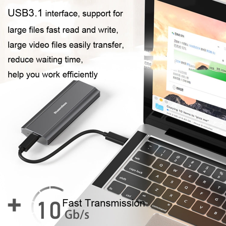 Blueendless 2810 Single SATA Protocol Wiring C-A M.2 Mobile Hard Disk Case SSD External Solid Hard Drive Enclosure Box - HoMEdemic™ 