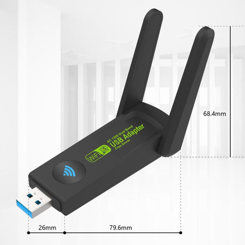 1300Mbps Wireless Network Card Gigabit Dual Band 5G Driverless Computer USB Network Card, Scope: 1300m - HoMEdemic™ 