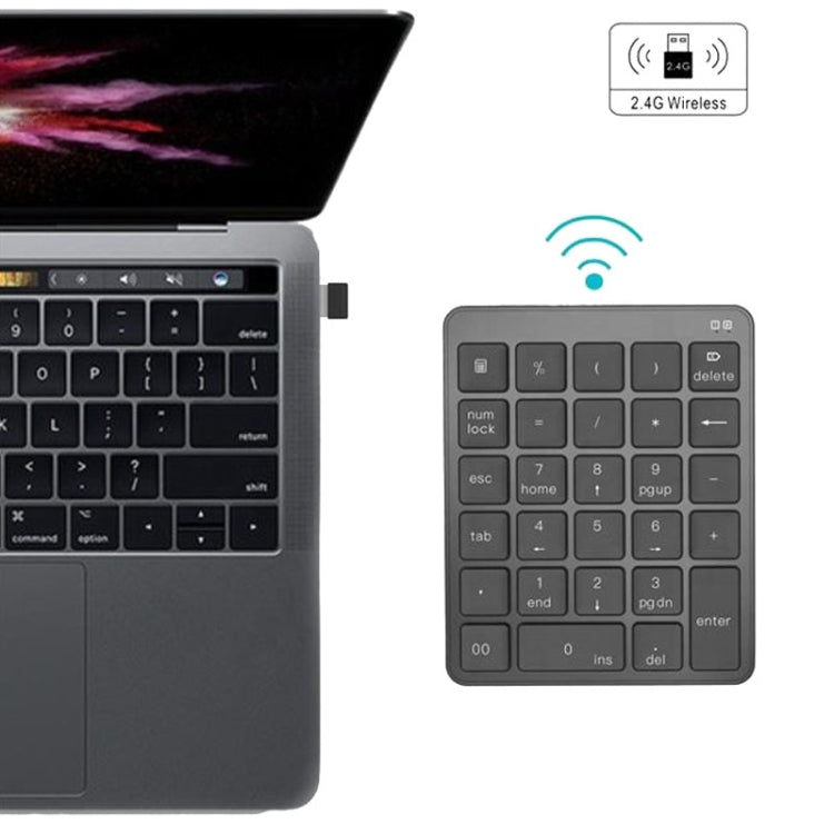 KN-980 28 Keys Portable Wireless Digital Quiet Keypad Computer External Digital Password Keypad(Gray) - HoMEdemic™ 