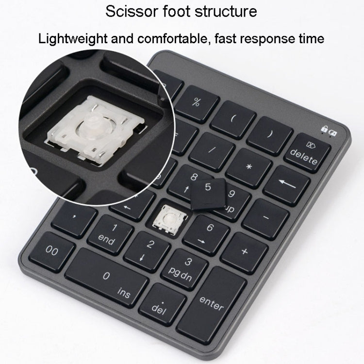 KN-980 28 Keys Portable Wireless Digital Quiet Keypad Computer External Digital Password Keypad(Gray) - HoMEdemic™ 
