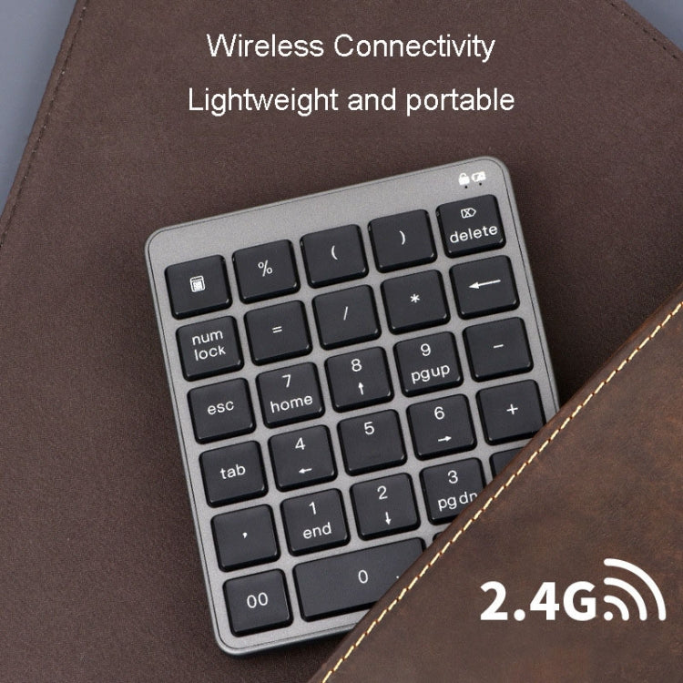 KN-980 28 Keys Portable Wireless Digital Quiet Keypad Computer External Digital Password Keypad(Gray) - HoMEdemic™ 