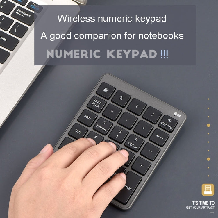 KN-980 28 Keys Portable Wireless Digital Quiet Keypad Computer External Digital Password Keypad(Gray) - HoMEdemic™ 