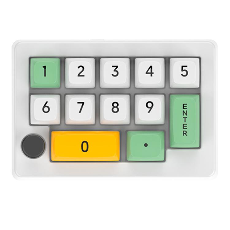MKESPN 13 Keys RGB Multi-Function Macro Programming Mechanical Keypad Wired With Knob Keyboard(White) - HoMEdemic™ 