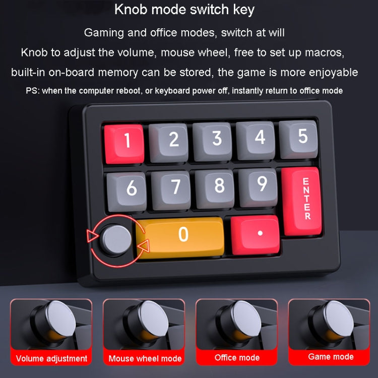 MKESPN 13 Keys RGB Multi-Function Macro Programming Mechanical Keypad Wired With Knob Keyboard(Light Purple) - HoMEdemic™ 