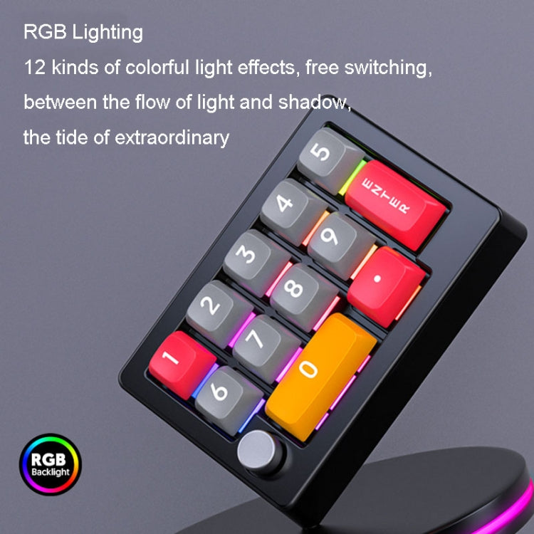 MKESPN 13 Keys RGB Multi-Function Macro Programming Mechanical Keypad Wired With Knob Keyboard(White) - HoMEdemic™ 