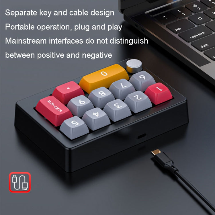 MKESPN 13 Keys RGB Multi-Function Macro Programming Mechanical Keypad Wired With Knob Keyboard(Light Purple) - HoMEdemic™ 