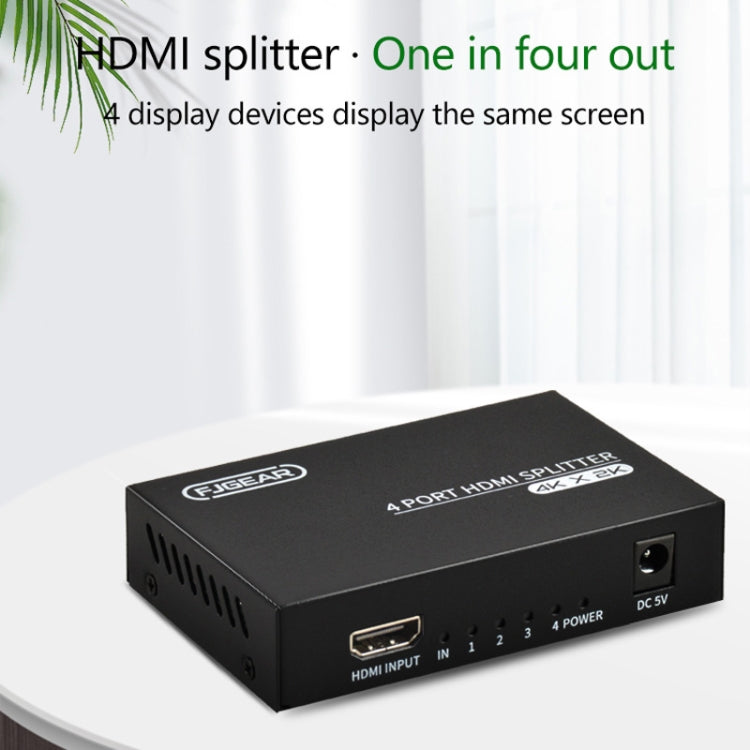 FJGEAR FJ-SM4K104 HD Audio/Video Splitter HDMI 1 In 4 Splitter(EU Plug) - HoMEdemic™ 