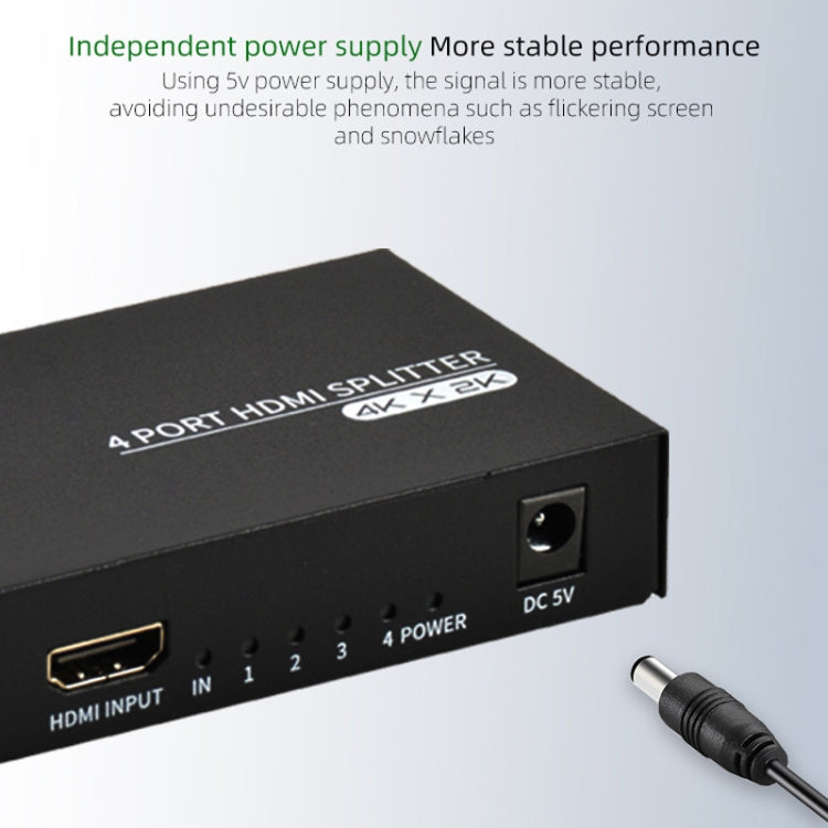 FJGEAR FJ-SM4K104 HD Audio/Video Splitter HDMI 1 In 4 Splitter(EU Plug) - HoMEdemic™ 