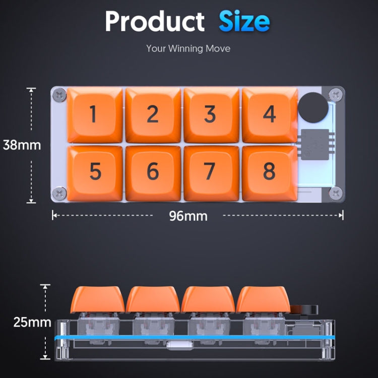 MKESPN Shortcut Macro Defined Wired Samll Keypad Single Handed Gaming Keyboard(Transparent) - HoMEdemic™ 