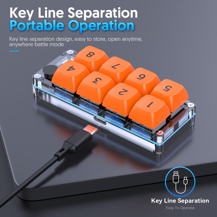 MKESPN Shortcut Macro Defined Wired Samll Keypad Single Handed Gaming Keyboard(Transparent) - HoMEdemic™ 