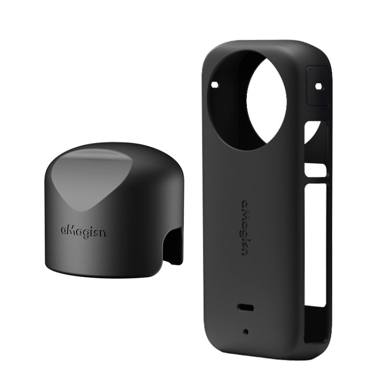 For Insta360 X3 AMagisn Body Silicone Protective Cover, Style: Body+Lens Case (Black) - HoMEdemic™ 