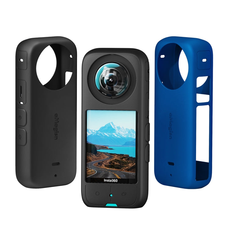 For Insta360 X3 AMagisn Body Silicone Protective Cover, Style: Body+Lens Case (Black) - HoMEdemic™ 