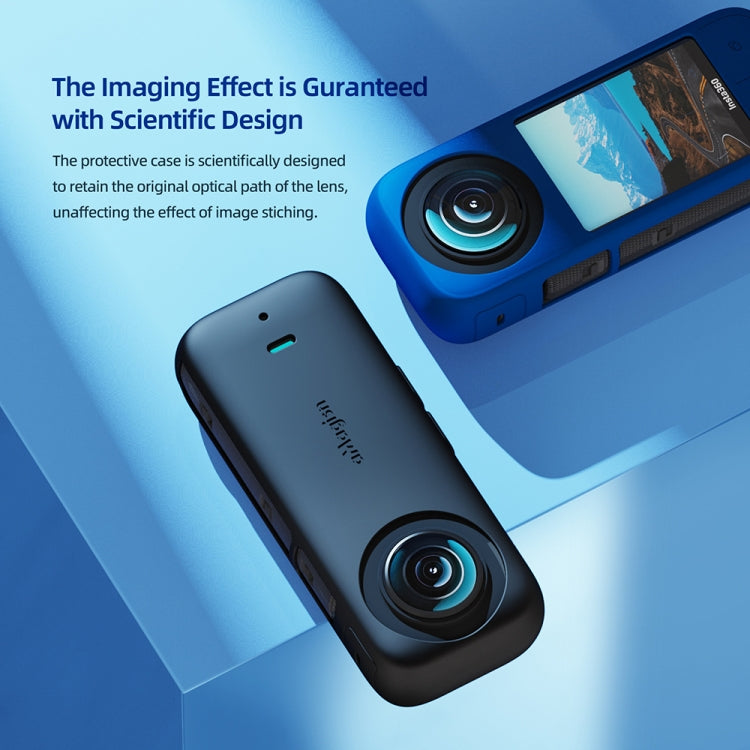 For Insta360 X3 AMagisn Body Silicone Protective Cover, Style: Body+Lens Case (Black) - HoMEdemic™ 
