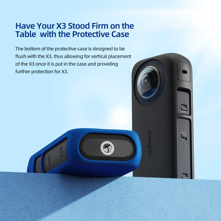 For Insta360 X3 AMagisn Body Silicone Protective Cover, Style: Body+Lens Case (Black) - HoMEdemic™ 