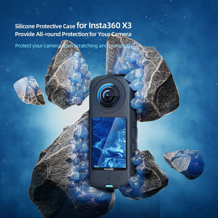 For Insta360 X3 AMagisn Body Silicone Protective Cover, Style: Body+Lens Case (Black) - HoMEdemic™ 