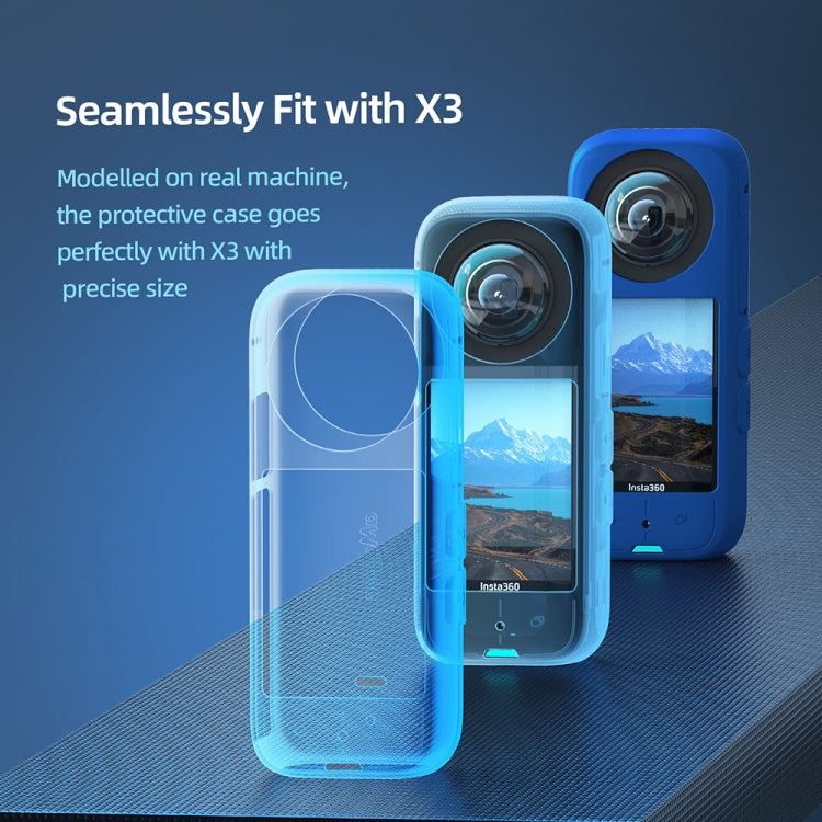 For Insta360 X3 AMagisn Body Silicone Protective Cover, Style: Body+Lens Case (Black) - HoMEdemic™ 
