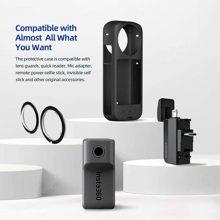 For Insta360 X3 AMagisn Body Silicone Protective Cover, Style: Body+Lens Case (Black) - HoMEdemic™ 