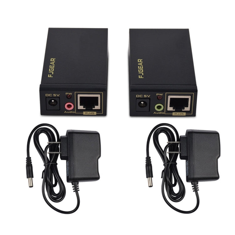 FJGEAR FJ-VEA100 2 In 1 Extender VGA To RJ45 Signal Single Cable Extension With Audio, EU Plug - HoMEdemic™ 