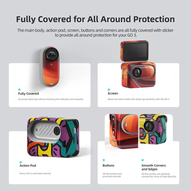 For Insta360 GO 3 / GO 3S AMagisn Body Sticker Protective Film Action Camera Accessories, Style: Carbon Fiber - HoMEdemic™ 