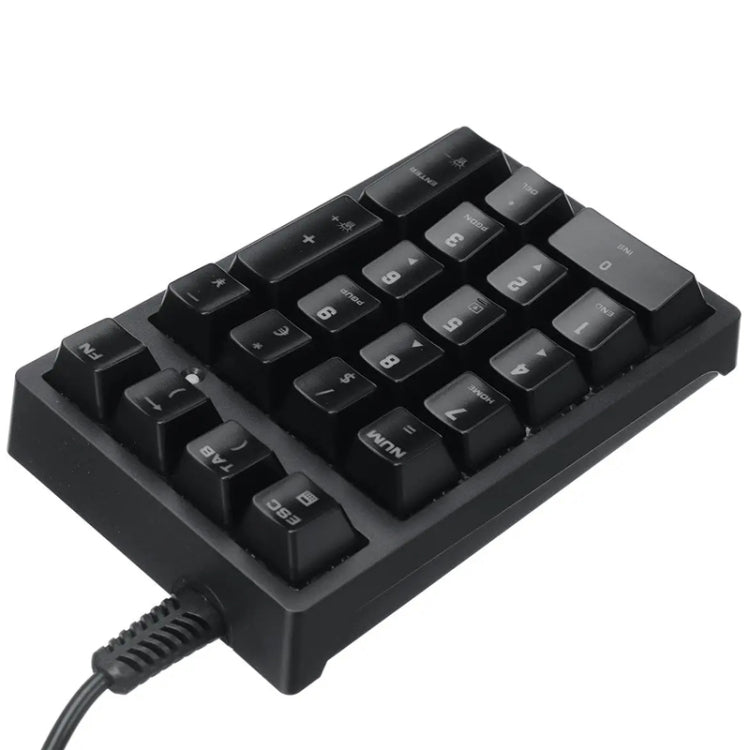 198I K21 Wired Mechanical Dightal Keyboard Multifunction Button RGB Backlight Office Keypad(Black) - HoMEdemic™ 