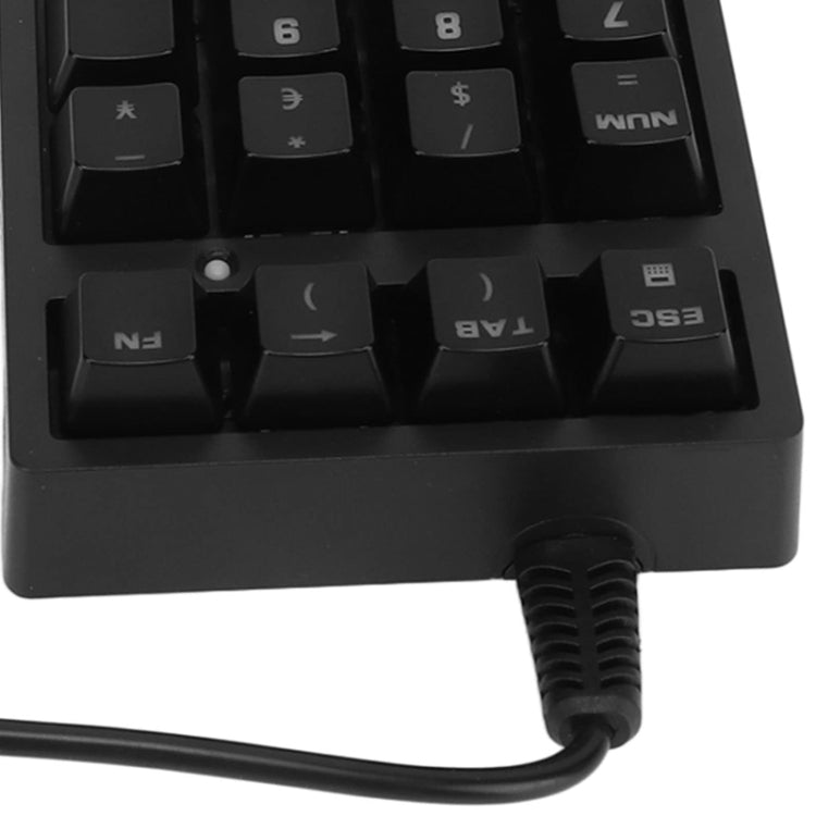 198I K21 Wired Mechanical Dightal Keyboard Multifunction Button RGB Backlight Office Keypad(Black) - HoMEdemic™ 
