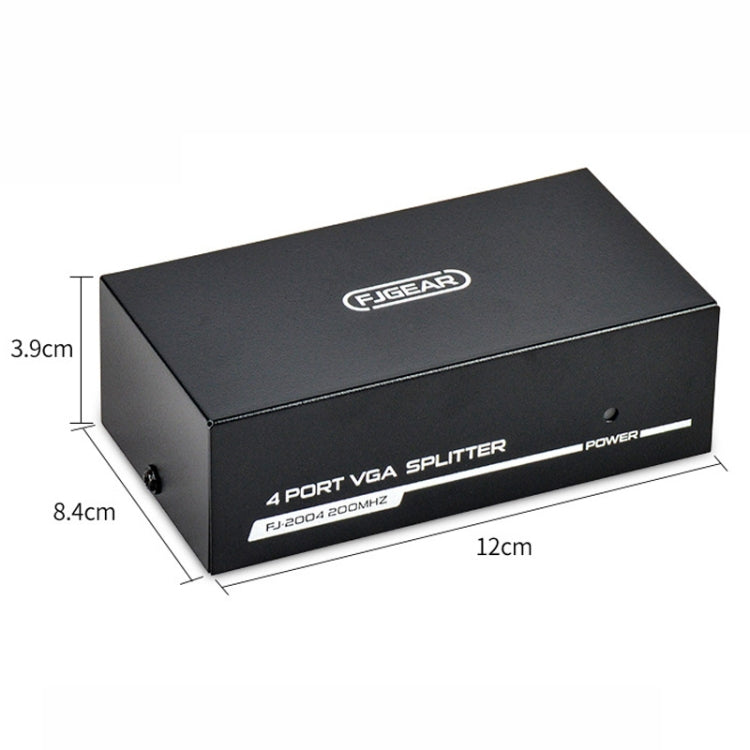 FJGEAR FJ-2004 VGA Splitter 1 In 4 Out Computer Vedio Output Splitter, EU Plug - HoMEdemic™ 