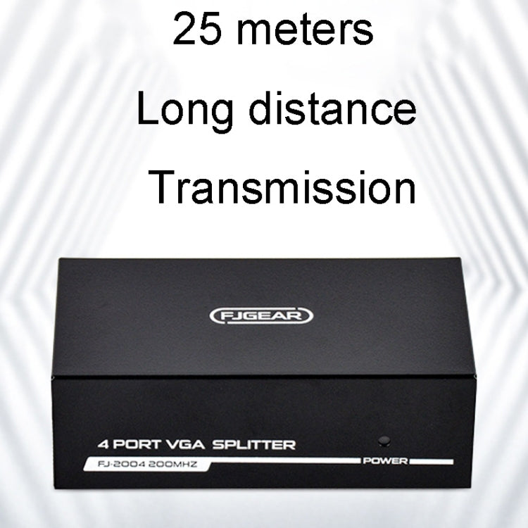 FJGEAR FJ-2004 VGA Splitter 1 In 4 Out Computer Vedio Output Splitter, EU Plug - HoMEdemic™ 