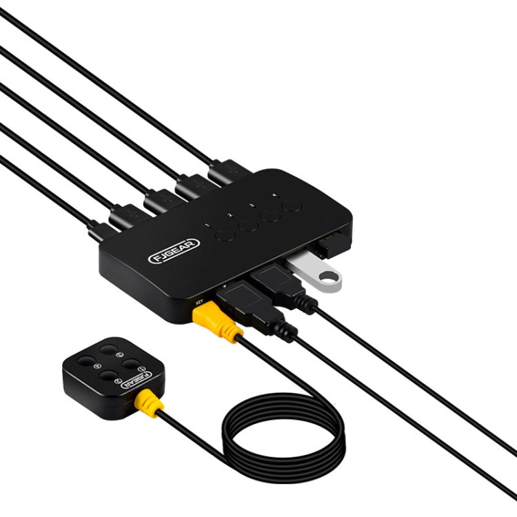 FJGEAR FJ-U404 USB2.0 4 In 4 Out Sharing Switcher With Controller - HoMEdemic™ 