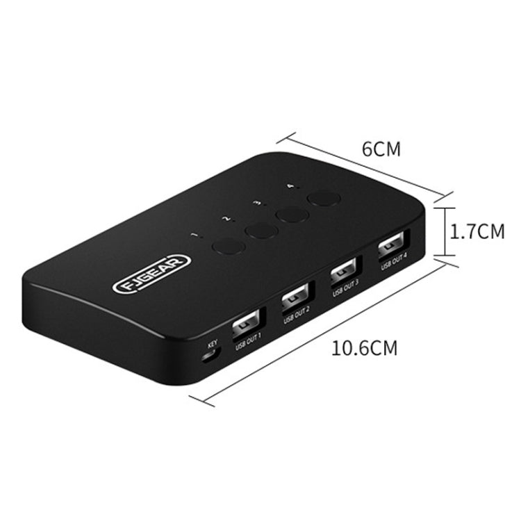 FJGEAR FJ-U404 USB2.0 4 In 4 Out Sharing Switcher With Controller - HoMEdemic™ 