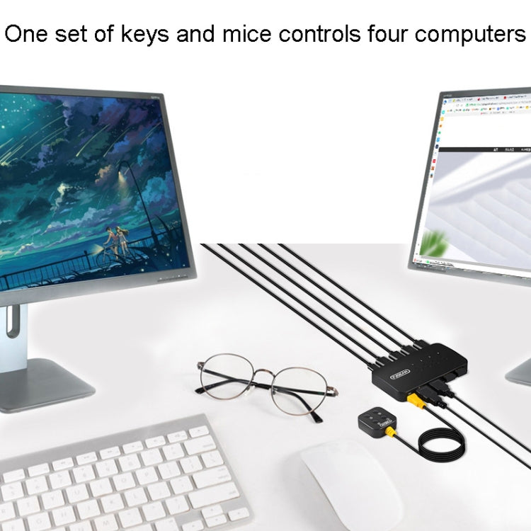 FJGEAR FJ-U404 USB2.0 4 In 4 Out Sharing Switcher With Controller - HoMEdemic™ 