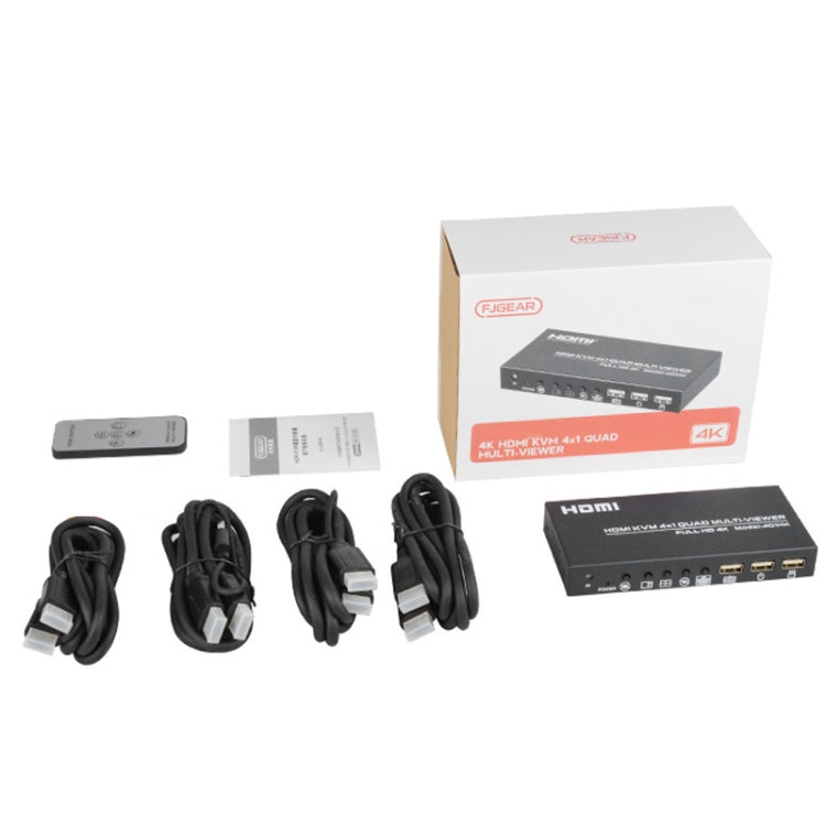 FJGEAR FJ-401HK 4 Ports HDMI KVM Video Splitter With IR Remote Controller - HoMEdemic™ 