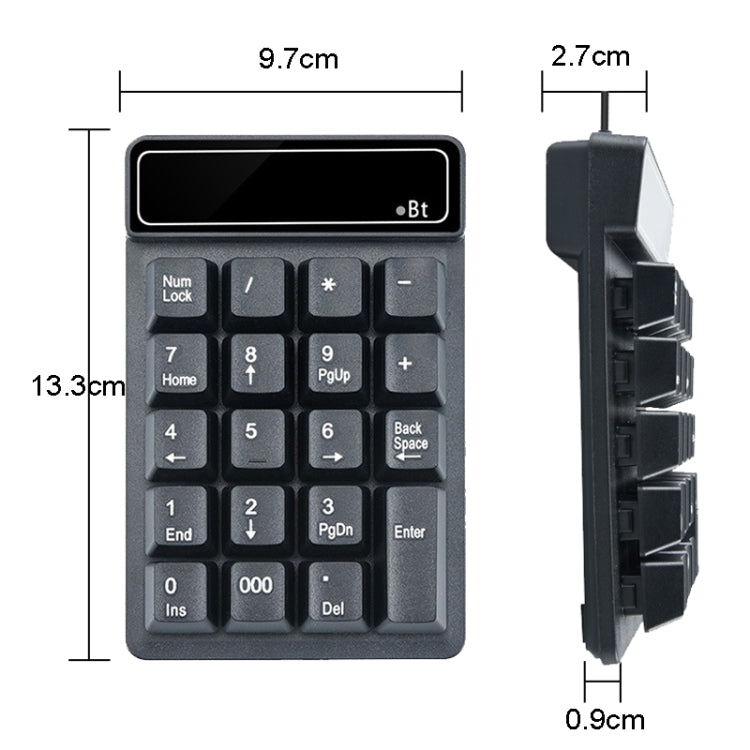K6 19 Key Mini Wireless Bluetooth Digital Keyboard Suspended Mechanical Universal Keypad 4.0(Black) - HoMEdemic™ 